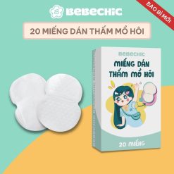 Miếng Dán Thấm Mồ Hôi Nách BEBECHIC Khử Mùi Hôi, Khô Thoáng, Ngăn Đổ Mồ Hôi Ướt Áo (Hộp 20 miếng)