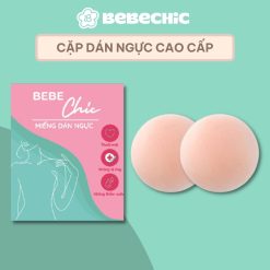 Cặp Miếng Dán Ngực Silicone BEBECHIC Hình Tròn, Hình Hoa, Bám Dính Chắc, Tiện Dụng (6.5cm)